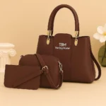 TBM 3-Piece Brown Rexine Handbag Set for Women