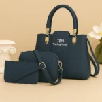 TBM 3-Piece Brown Rexine Handbag Set for Women - Image 3