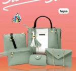 Women's PU Leather Plain Hand Bag Set