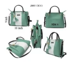 Women's PU Leather Plain Hand Bag Set - Image 2
