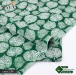 Green Lawn 2-Piece Suit with Leaf Print for Daily Wear & Independence Day - Image 3