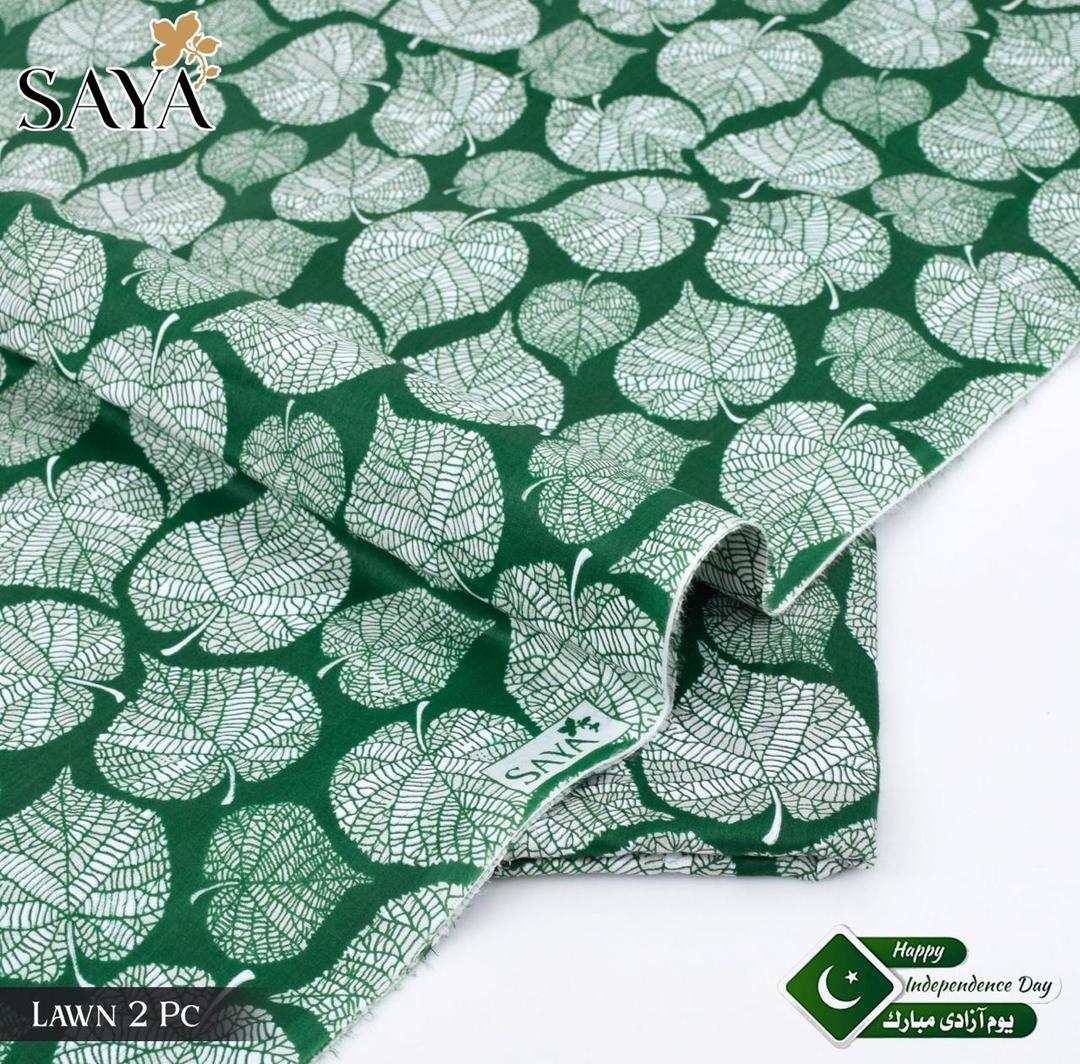 393-3-609718-product-1.jpg Green Lawn 2-Piece Suit with Leaf Print for Daily Wear & Independence Day - Image 1